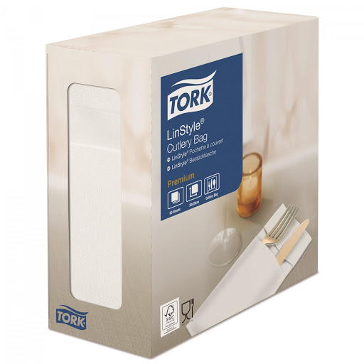 Замена артикула для продукта Tork LinStyle® конверты для столовых приборов белые (арт 477227)